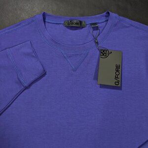 G/FORE G4 Luxe Crewneck Mid Layer Pullover Shirt Purple Long Sleeve Men Size L